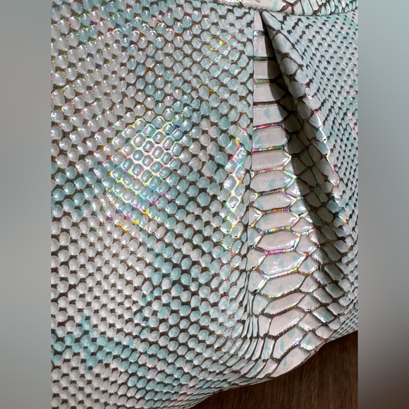 Brahmin NWOT Bristol Hobo-Opal Shimmer-Snake Embossed Leather-HTF-RARE - Picture 2 of 16